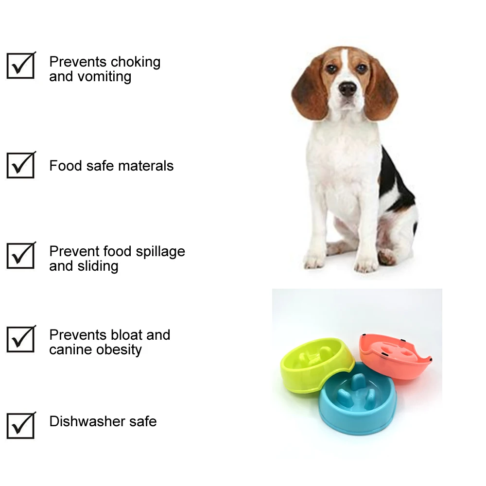 Pet Dog Feeding Food Bowls Puppy Slow Down Eating Feeder Dish Bowl Prevent Obesity Pet Dogs Supplies Anti-Gulping  Eating Dish