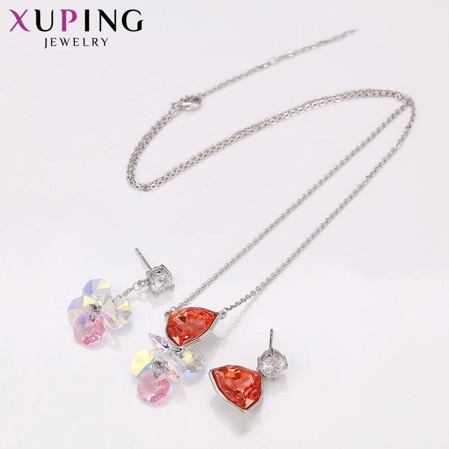 Xuping роскошный Дамский ювелирный набор Прекрасные кристаллы от Swarovski Ювелирные