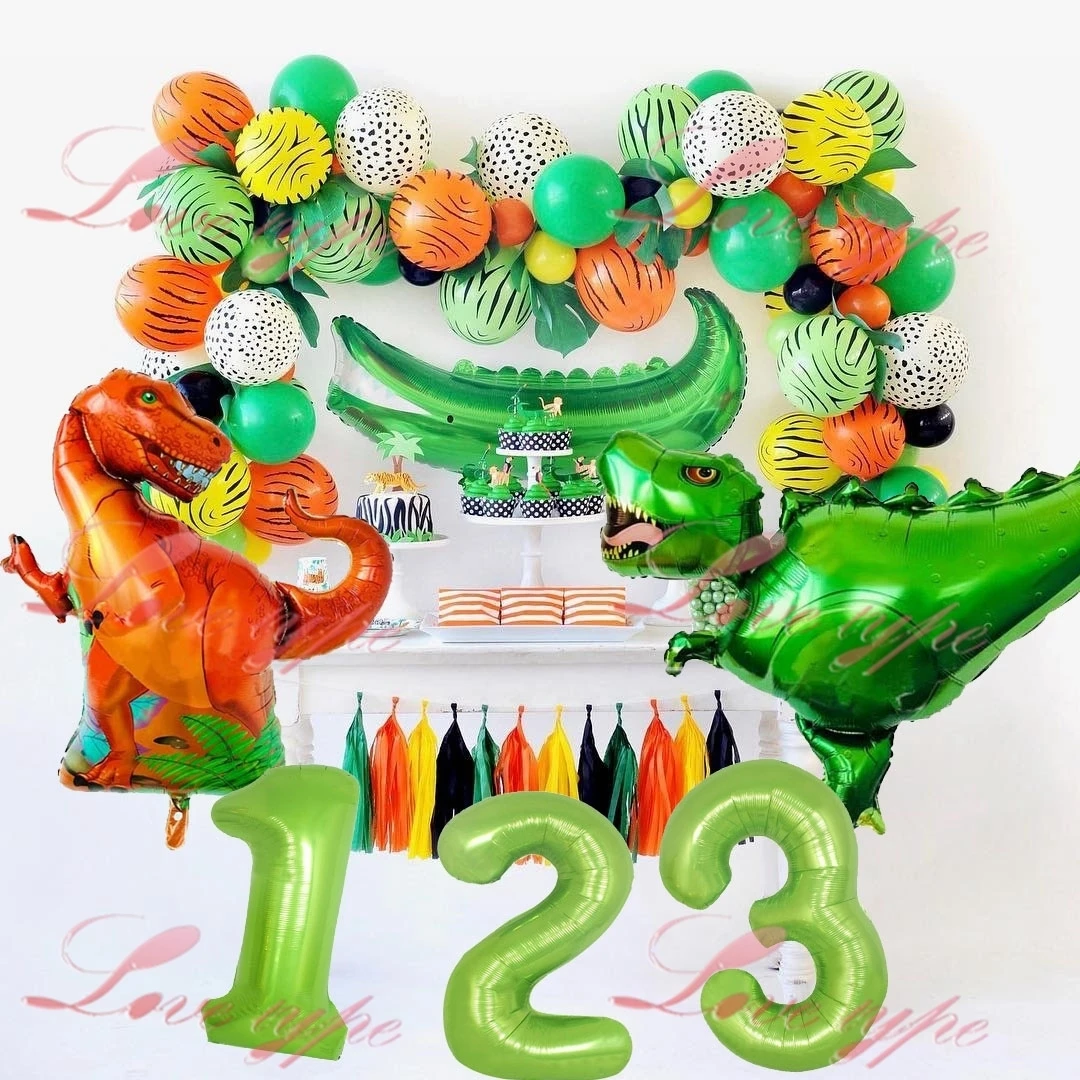 1 компл. Динозавр тема фольги воздушные шары с днем рождения баннер детские игрушки Воздушные шары детский душ сафари День Рождения Декор поставки
