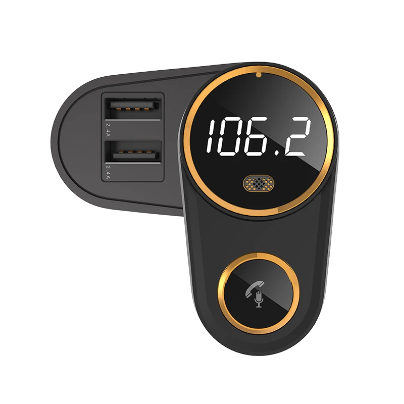  Kit manos libres de reproductor MP3 transmisor FM con cargador Bluetooth para coche con doble puert