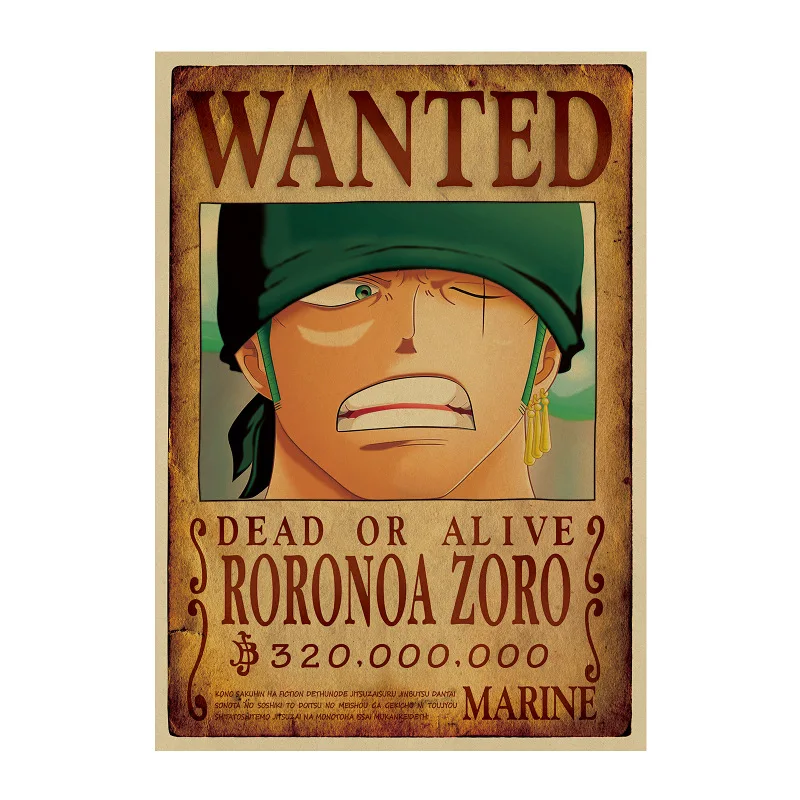 ONE PIECE 35 Luffy Zoro Chopper Classic Japanese Cartoon Comic/ Kraft Paper Bar Retro Poster Decorative Painting 51x35.5cm | Дом и сад