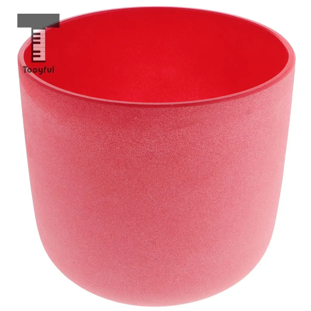 Tooyful Crystal Singing Bowl C Note for Root Chakra Frosted Quartz 7 Inch Perfect Sound Red Tooyful Crystal Singing Bowl C Note for Root Chakra Frosted Quartz 7 Inch Perfect Sound Red