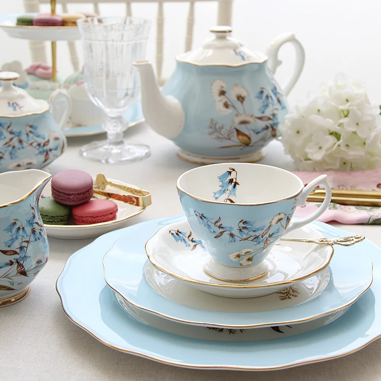 Британский костяной фарфор английский послеобеденный чай Европейский керамический чайник кофейник садовый чайный набор