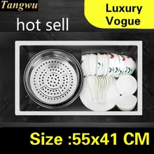 Домашняя мода, маленькая кухонная ручная раковина одинарная мойка, овощей, 304 нержавеющая сталь,, 55x41 см