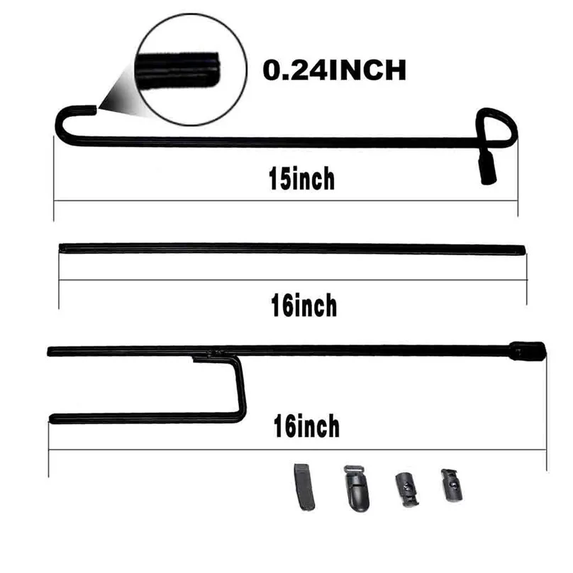Garden Iron Flag Pole Outdoor Yard Flags Stand Holder Banner Bracket Stoppers Flags Banners Accessories #4M10 (6)