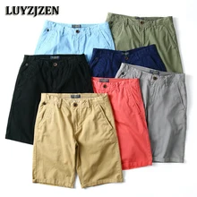 Для мужчин s летние хлопчатобумажные шорты мужские шорты Карго Повседневное мужские шорты Повседневная одежда, шорты-бермуды до середины икры Длина Высокое качество: LUYZJZEN K36