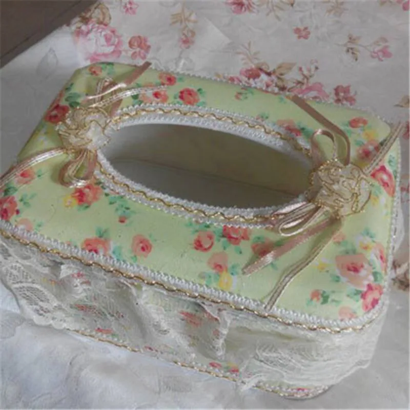 1 шт. 18x13 см модная Европейская сельская кружевная ткань художественная коробка для салфеток Бытовая коробка для салфеток Защита окружающей среды коробка для салфеток - Цвет: 15