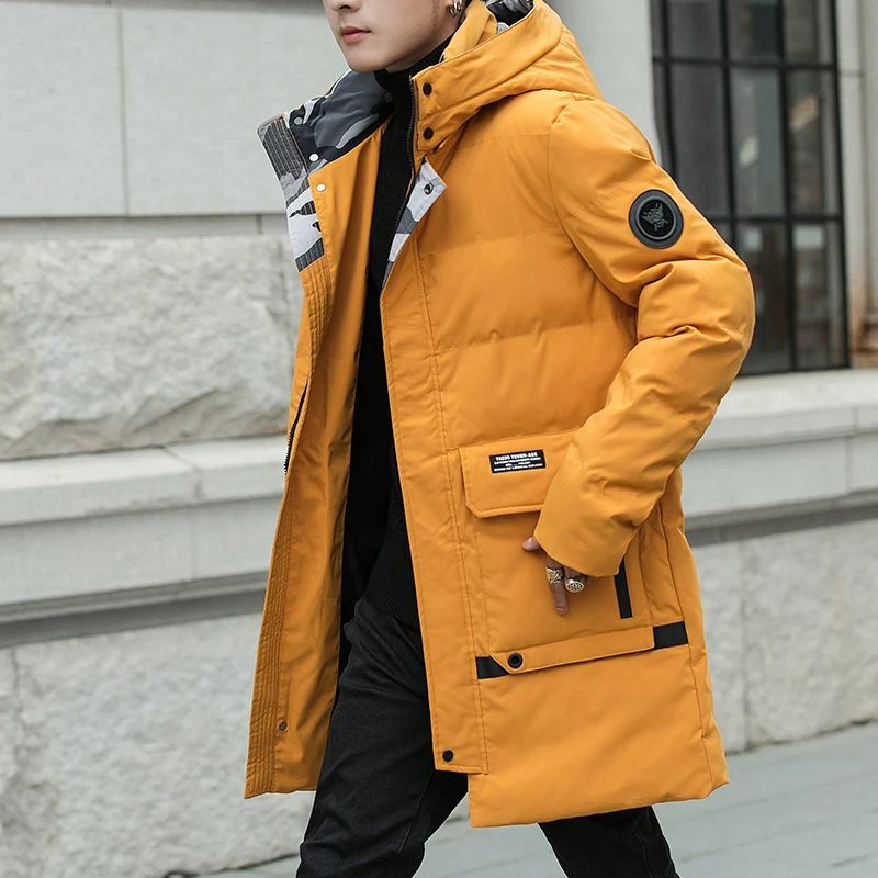 2018 New Pattern Man Long Fund Thickening Cotton-padded Clothes Will Pocket Even Hat Casual Overcoat Streetwear Pullover Tops | Мужская