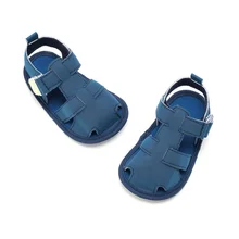 Летние удобные нескользящие дышащие модные матовые однотонные детские сандалии для новорожденных мальчиков