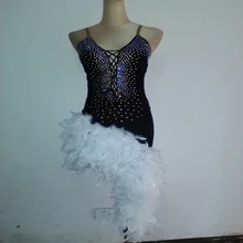 Стиль, костюмы для латинских танцев, сексуальные камни, перо, платье для латинских танцев для женщин, платья для латинских танцев, S-4XL, M015