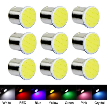 

10x 1156 1157 COB 12SMD BAY15D 12v Rear Turn Signal bulbs Trailer Truck Light parking Auto Car styling lamp white red yellow