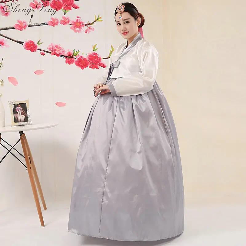 Корейское традиционное корейское платье ханбок, традиционное корейское платье, Национальный костюм Q806 - Цвет: 3