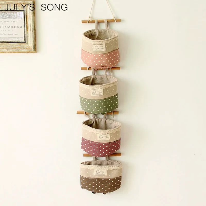 

JULY'S SONG Hanging Storage Bag Organizer Closet Wardrobe Bags With 3 Pockets Storage Bags For Home Decoration Hanging Organizer