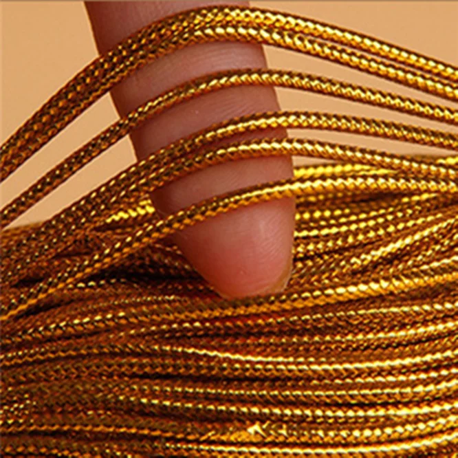 

10PCS 10Meters Gold Packaging rope Cord Thread Cord String Strap Ribbon Rope Tag Line Bracelet No-slip Clothing Gift box Decor