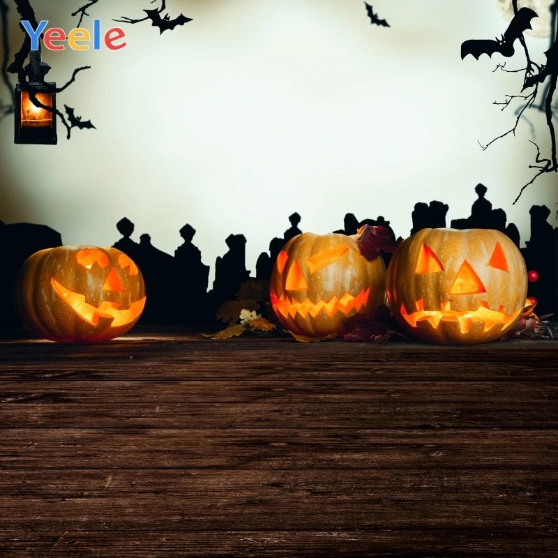 

Yeele Halloween Photocall Fade Bats Pumpkin Lantern Photography Backdrops Personalized Photographic Backgrounds For Photo Studio
