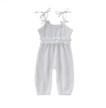 Pudcoco/Одежда для маленьких девочек детский комбинезон для маленьких девочек с оборками, однотонный наряд с комбинезоном без рукавов - Цвет: M