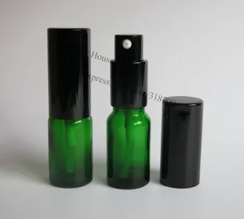 

360 x 10ml Green Glass Bottle With lotion Pump 10cc Brown Cream Glass Container