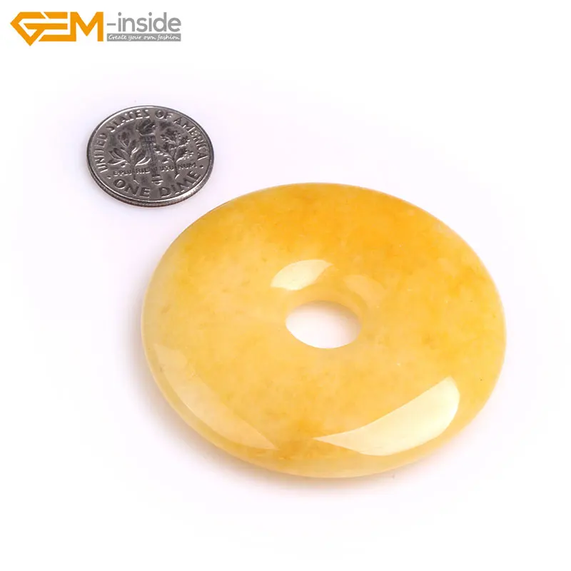 Драгоценный камень внутри 50 мм натуральный желтый нефрит Kambaba кольцо из яшмы круг пончики каменные бусины для изготовления ювелирных изделий 1 шт. подвеска «сделай сам»
