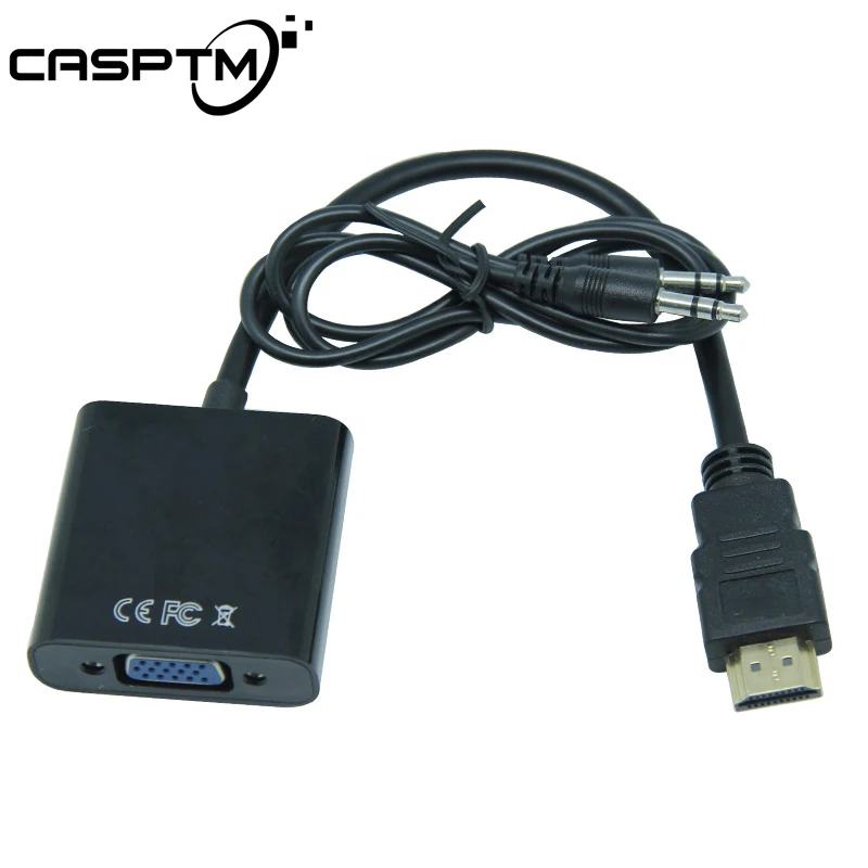 

CASPTM HDMI to VGA Converter 1080p Adapter Cable HDMI Male to VGA Female Video Audio HD Cable For PC Laptop DVD TV Projector