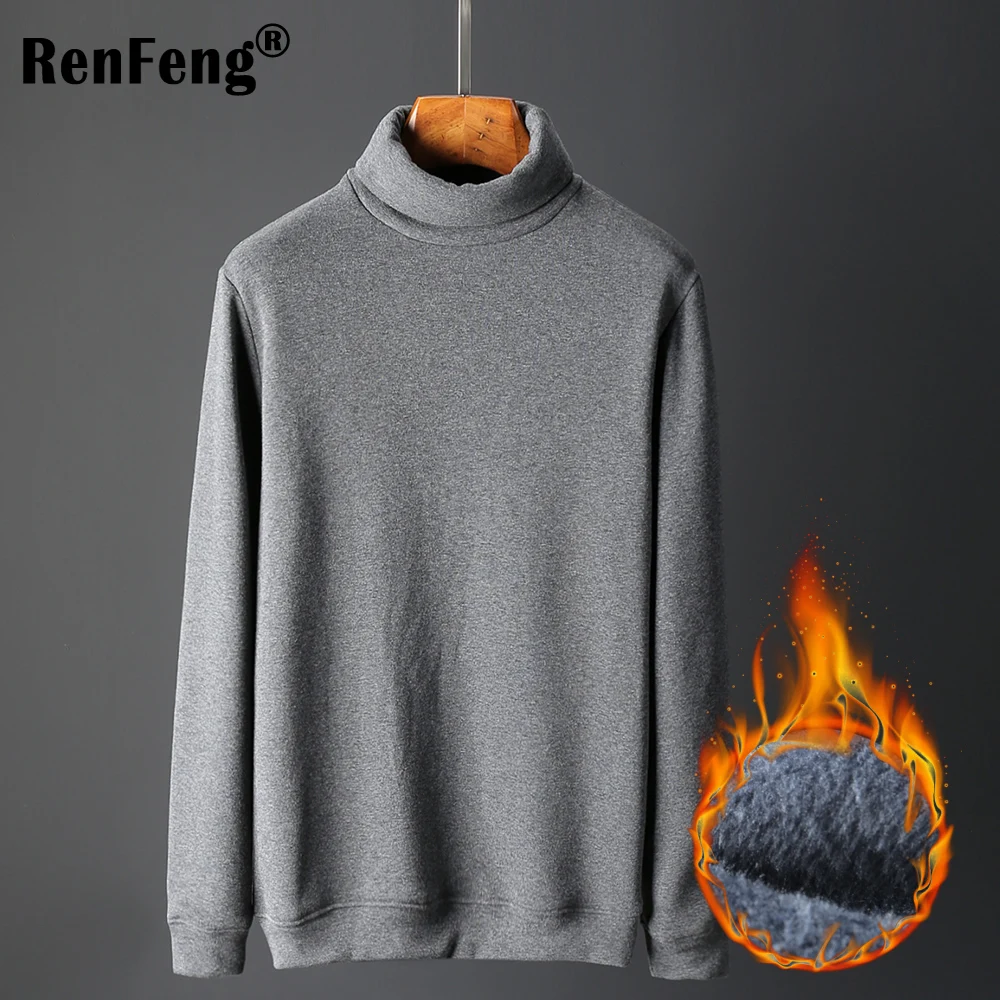 2018 Men's Fashion Winter Men Slim Fit Long Sleeve T shirt Thicken Flannel Thermal Underwear Basic Tops Turtleneck Undershirt Male (6)
