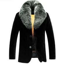 Для мужчин зимние бархат основа пальто с лисой меховой воротник Золотой Норки Мех животных выстроились верхней одежды съемный Мех животных Lined Parka пользовательские(tj08