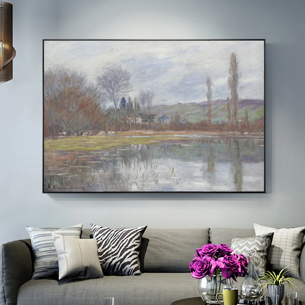 

Spring At Vetheuil Paintings On The Wall By Monet Reproductions Impressionist Landscape Wall Art Canvas Prints Pictures Cuadros