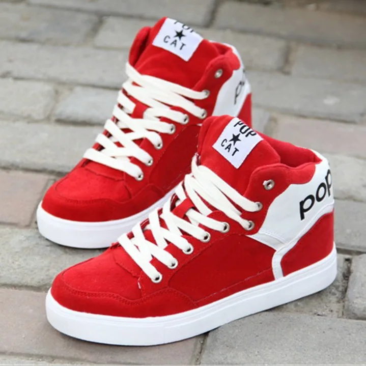 

Shoes Women 2016 New Spring PU Leather Women Casual Shoes Lace-Up Women Fashion Shoes Platform Flats High top Women Shoes