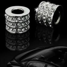 2 шт. хромированные воротники для подголовника автомобиля со стразами и кристаллами, декор для салона головы, для автомобиля, грузовика, внедорожника, 24,5x16,5x20 мм