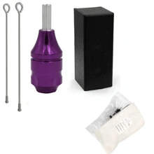 Royun 28 мм регулируемая алюминиевая фиолетовая трубка рукоятки машинки для татуировок 2 шт. заменить картридж иглы для тату Ястреб машина комплект