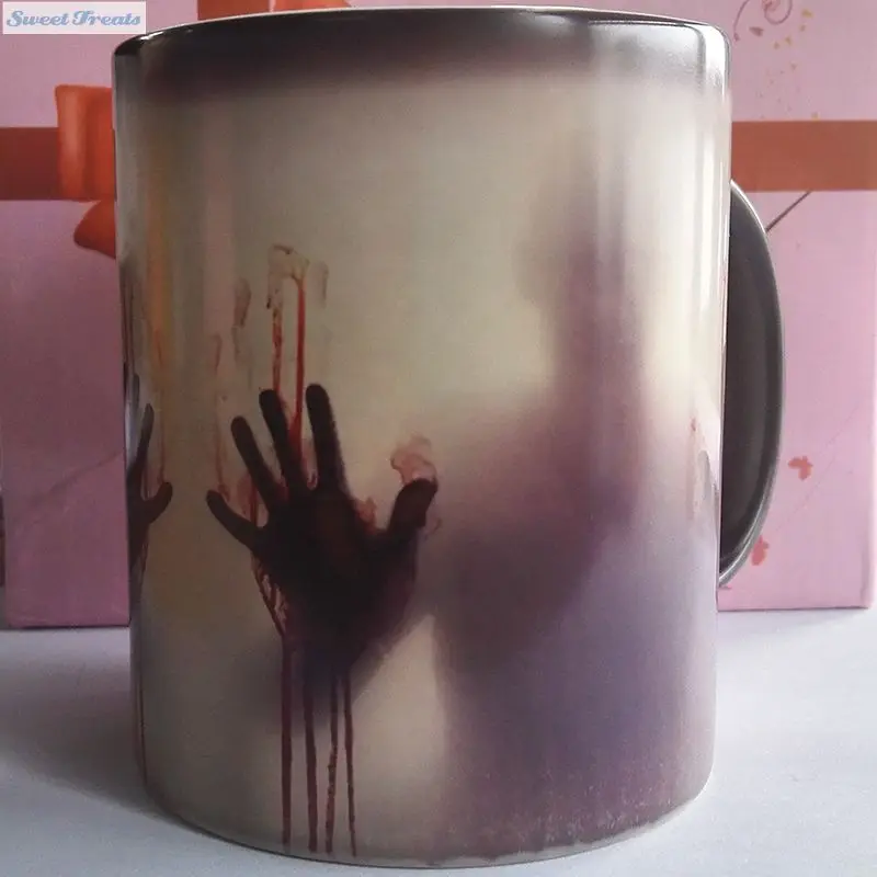 Sweettreats The Walking Dead кружки изменение цвета Керамическая кофейная кружка и чашка модный подарок тепло раскрыть Волшебные кружки "зомби" для друга