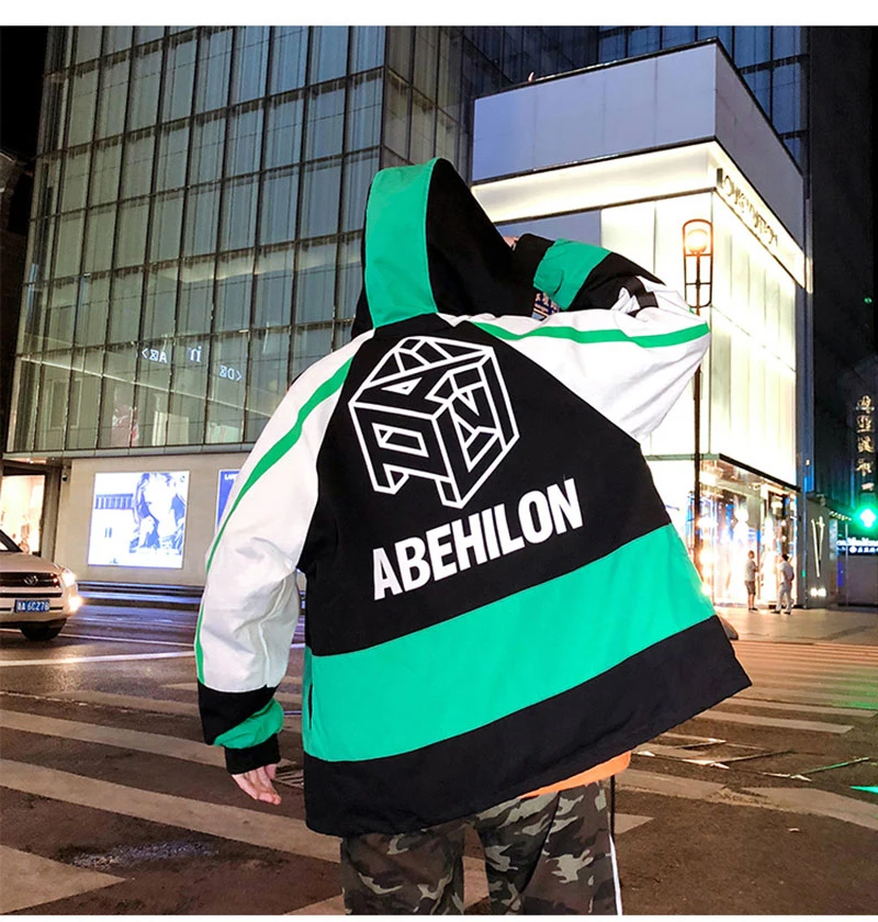 Autumn Spring Jacket Windbreaker Korean Men Hip Hop  (16)
