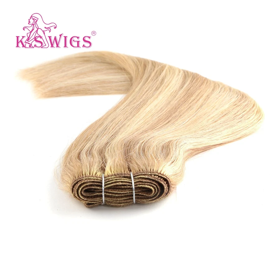 K.S искусственные волосы прямые Remy двойные пряди волос 110 г 12 дюймов цвет