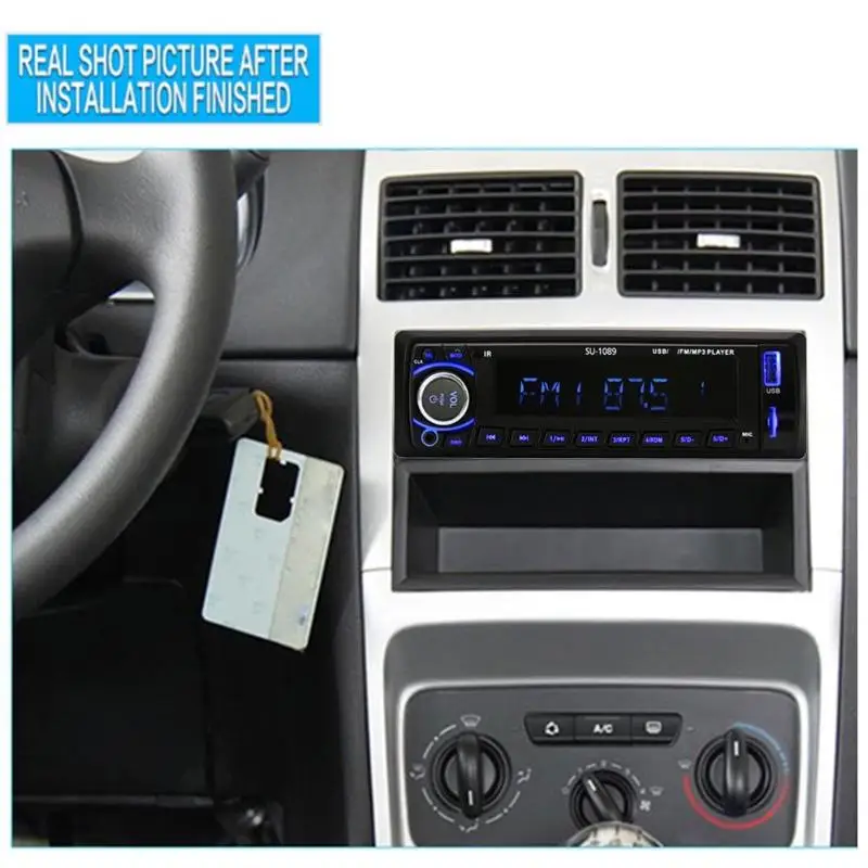 1Pcs LCD Screen Bluetooth Car Stereo In Dash MP3 Audio Player FM Radio AUX Input FM/USB/radio Remote Control For phone Car Audio