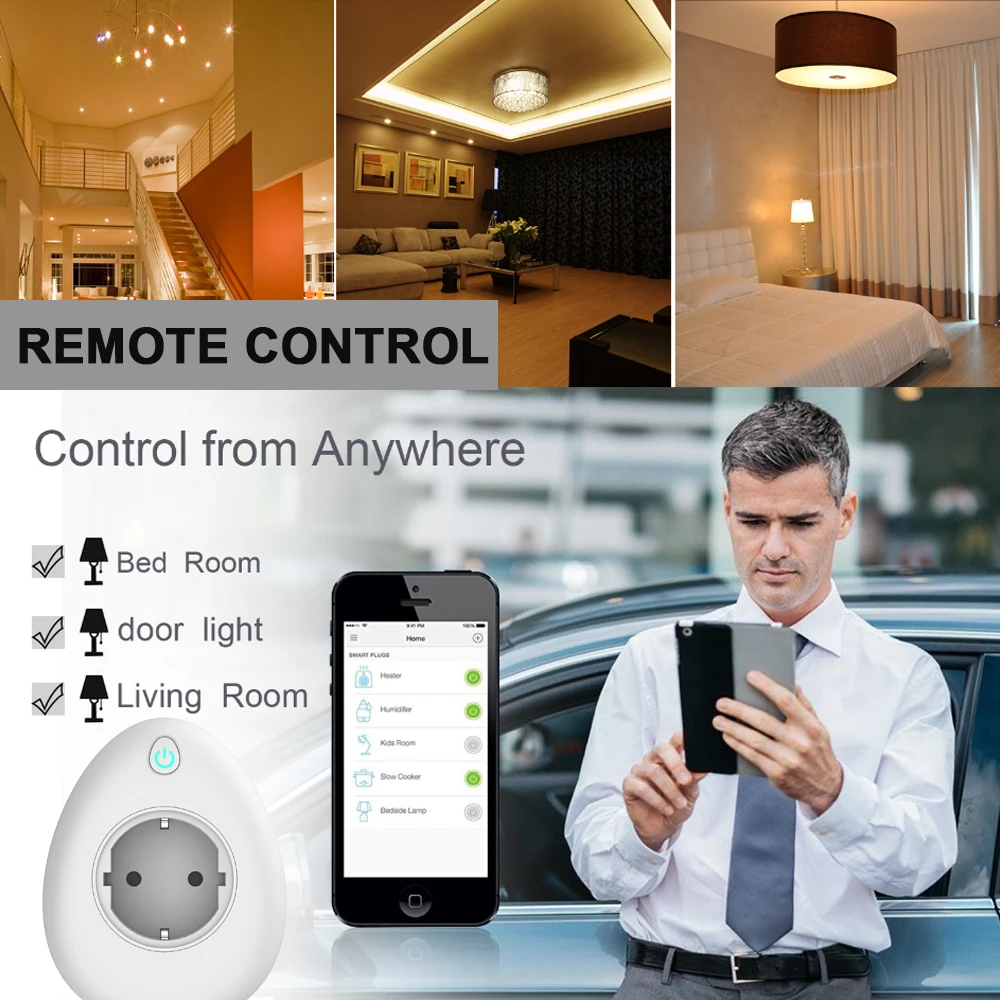 Умная розетка USB с контролем мощности ЕС WiFi таймер умная вилка WIFI дистанционное