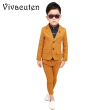 Детские торжественные костюмы; костюмы для мальчиков; костюм для свадьбы; детский Блейзер; брюки; комплект одежды из 2 предметов; модные вечерние костюмы для мальчиков