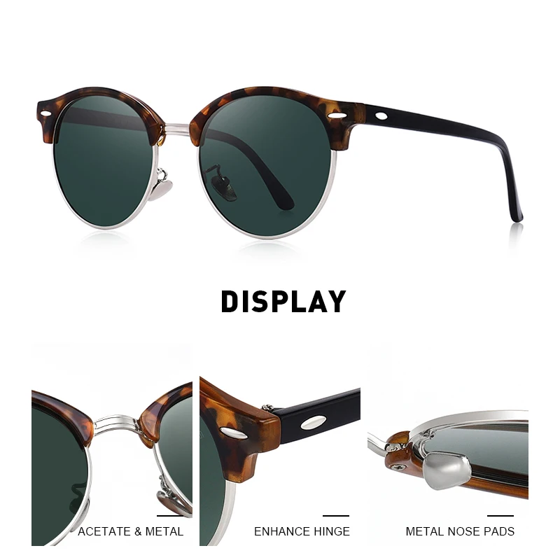 MERRYS DESIGN Men Women Classic Retro Rivet Polarized Sunglasses Unisex Glasses Fashion Male Eyewear UV400 Protection S8054N