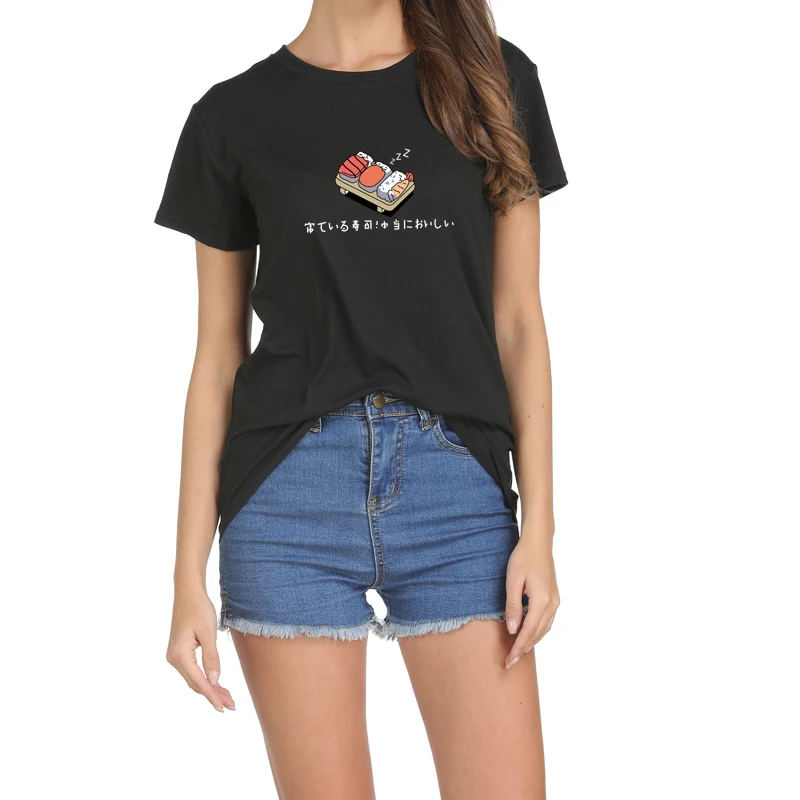 

New Cute Sushi T Shirt Women Kawaii Cartoon Harajuku Casual Tops Tees Blusa Short Sleeve O Neck Funny T-shirts Camiseta Feminina