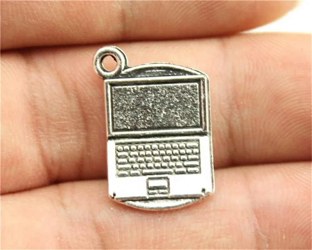 WYSIWYG 5pcs 21x13mm Computer Charm Pendants For Jewelry Making Antique