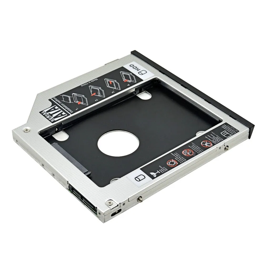 Aluminum SATA III 2nd HDD Caddy 9.5MM 2.5" SSD Case HDD Enclosure for Dell E5400 E6400 E6410 E6500 E6510 M4400 M4500 DVD-ROM usb 2.0 hdd external box