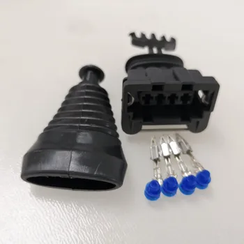 

50/100pcs/lot AMP/TYCO 4 Pin/Way Junior Power Timer JPT Connector Plug With Terminals, Rubber Boot and Cable Seals 282192-1