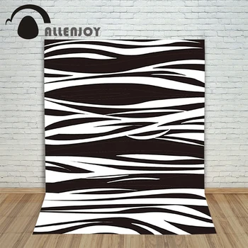 

Allenjoy photo Background fabric vinyl Black and white fashion lines zebra new backdrop photocall photo