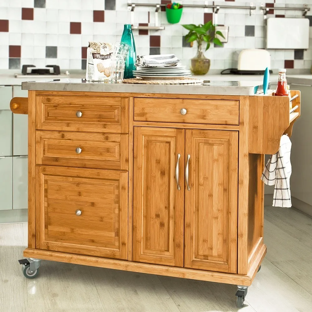 Sobuy Fkw14 N Xxl Kitchen Trolley With Big Storage Cabinet