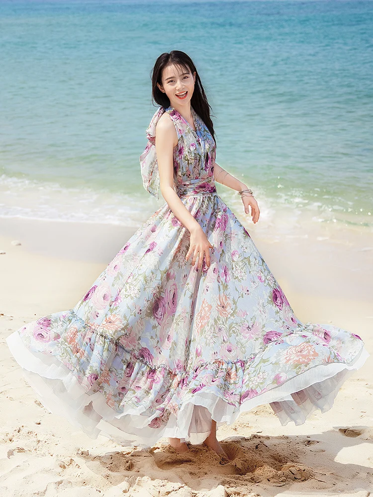 Gratis Verzending Boshow 2019 Fashion Vrouwen Chiffon Lange Maxi Jurken Zomer Bohemien Blauwe Bloem Mouwloze Jurk S-L Hoge Kwaliteit Gratis Verzending Boshow 2019 Fashion Vrouwen Chiffon Lange Maxi Jurken Zomer Bohemien Blauwe Bloem Mouwloze Jurk S-L Hoge Kwaliteit