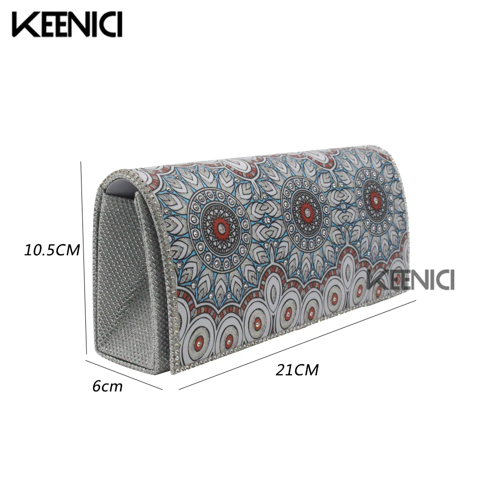 

Geometric Print Woman Evening Clutch Bag Women's Rhinestone female Day Clutch Wedding Purse Party Banquet Bags Bolsas Feminina