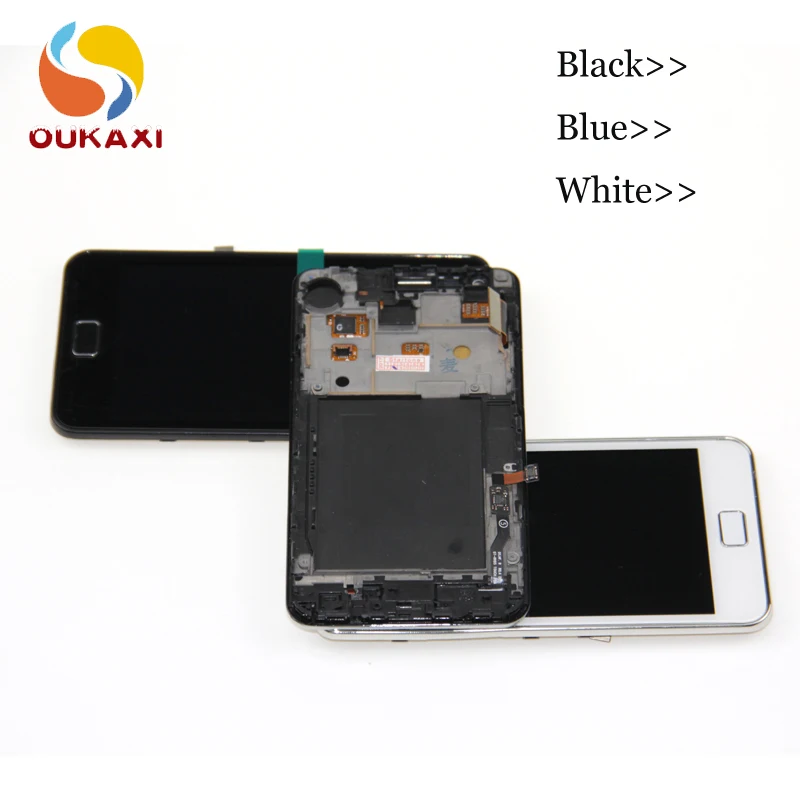 Для Samsung Galaxy S2 i9100 SII Plus i9105 жк-дисплей с сенсорным экраном дигитайзер + рамка полная