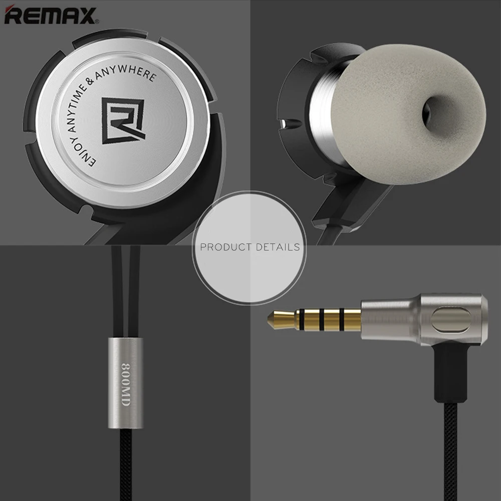 Наушники Remax RM 800MD Hybrid In Ear проводные 3 5 мм HIFI наушники с микрофоном для Iphone Samsung Xiaomi