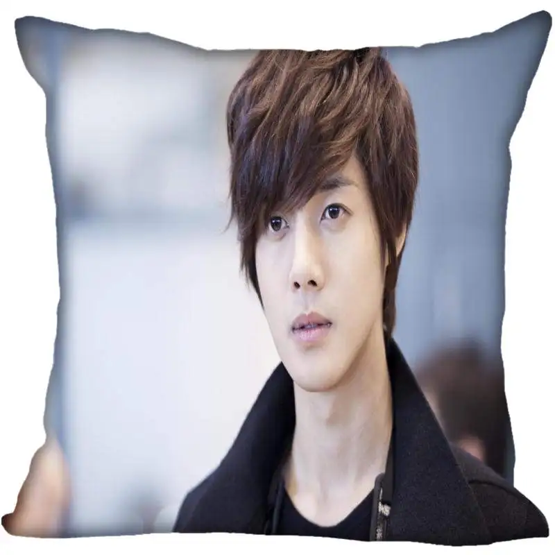 

Custom Kpop Kim Hyun Joong Printed Square silk Pillowcases 40x40cm,35x35cm One Side Satin Pillowcase Custom Logo