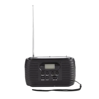 

Solar Powered Emergency Radio With Hand Cranking Am/Fm Radio And Music Player Flashlight With 3 Leds