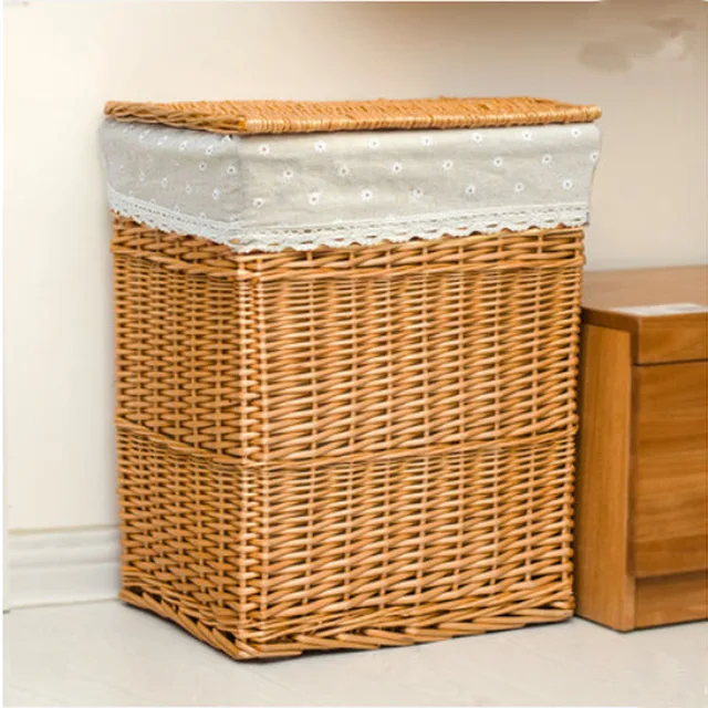 Big laundry basket for clothes laundry basket wicker decorative storage