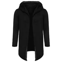 Плюс Размеры 2XL Для мужчин Для женщин толстовка с капюшоном черное платье с длинным рукавом Свободные куртки Повседневное Прохладный